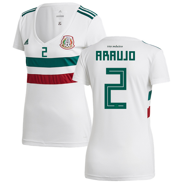 Women's Mexico #2 Araujo Away Soccer Country Jersey